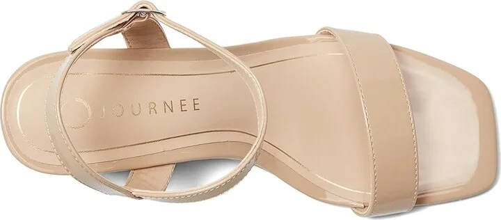 Journee Collection Clayr Women's Sandals Patent/Nude : 6 M, Faux Leather - Image 2