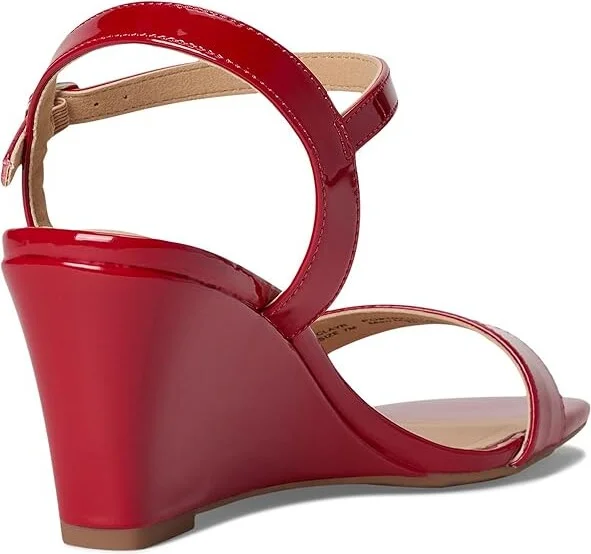 Journee Collection Clayr Women's Sandals Patent/Red : 8 M, Faux Leather - Image 4