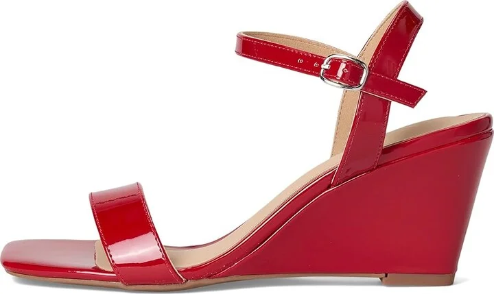 Journee Collection Clayr Women's Sandals Patent/Red : 8 M, Faux Leather - Image 6