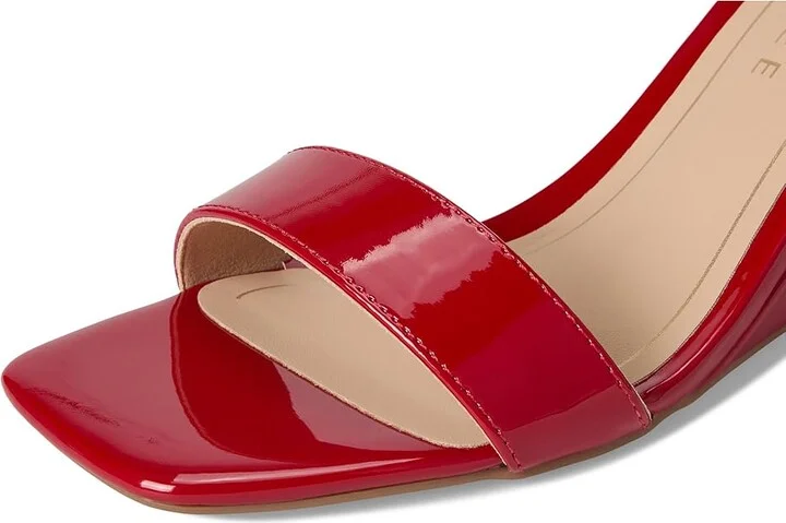 Journee Collection Clayr Women's Sandals Patent/Red : 8 M, Faux Leather - Image 7
