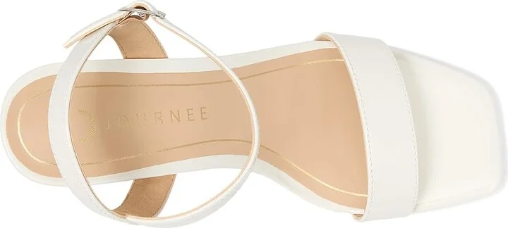 Journee Collection Clayr Women's Sandals Patent/White : 11 M, Faux Leather - Image 2