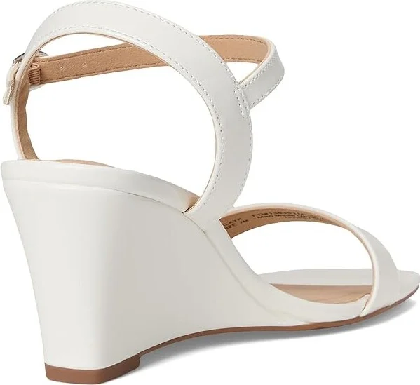 Journee Collection Clayr Women's Sandals Patent/White : 11 M, Faux Leather - Image 4