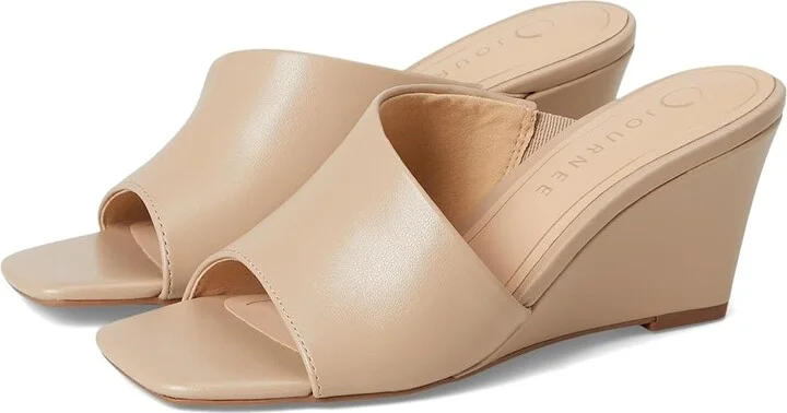 Journee Collection Clementine Women's Wedge Shoes Taupe : 8 M, Synthetic