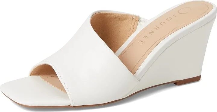 Journee Collection Clementine Women's Wedge Shoes White : 6 M, Synthetic - Image 5