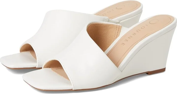 Journee Collection Clementine Women's Wedge Shoes White : 6 M, Synthetic