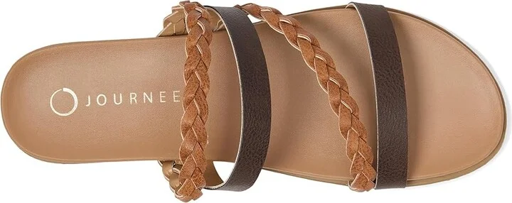 Journee Collection Colette Women's Sandals Cognac : 6 M, Synthetic - Image 2