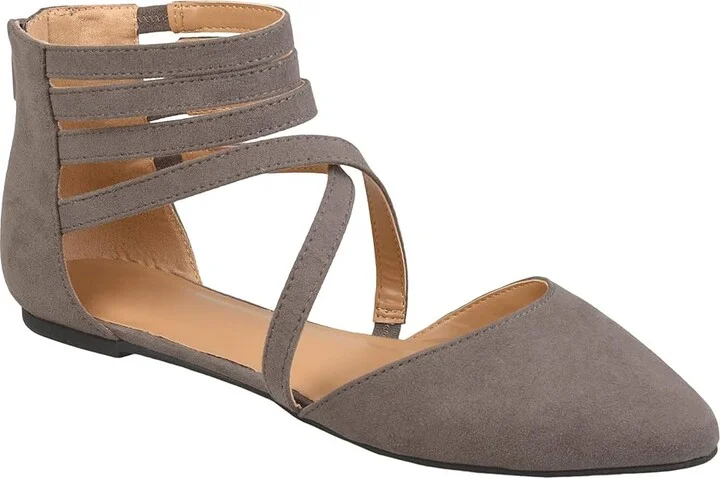 Journee Collection Comfort Foamtm Marlee Flat Women's Shoes Grey : 6 M, Textile/Synthetic