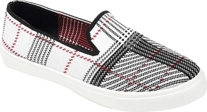 Journee Collection Comfort Foamtm Phila Knit Sneaker Women's Shoes Black/White : 8.5 M, Textile