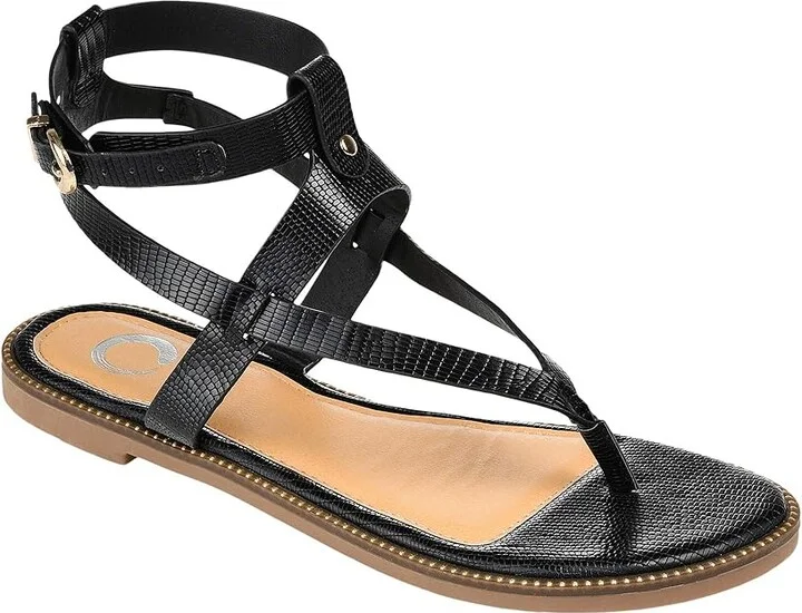 Journee Collection Comfort Foamtm Tangie Sandal Women's Shoes Black : 6 M, Synthetic