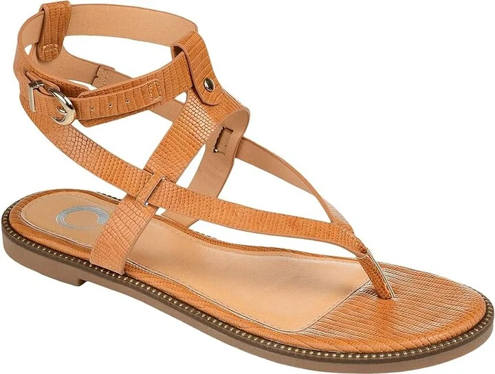 Journee Collection Comfort Foamtm Tangie Sandal Women's Shoes Tan : 6 M, Synthetic