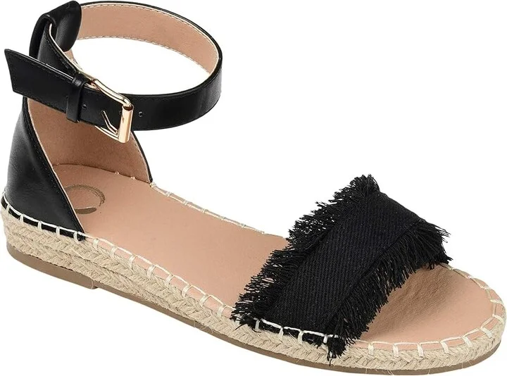 Journee Collection Comfort Foamtm Tristeen Sandal Women's Shoes Black : 6 M, Textile