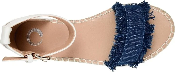 Journee Collection Comfort Foamtm Tristeen Sandal Women's Shoes Denim : 6 M, Textile - Image 2