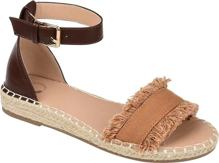 Journee Collection Comfort Foamtm Tristeen Sandal Women's Shoes Tan : 6 M, Textile