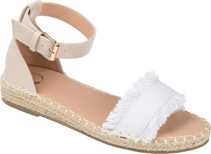 Journee Collection Comfort Foamtm Tristeen Sandal Women's Shoes White : 6 M, Textile