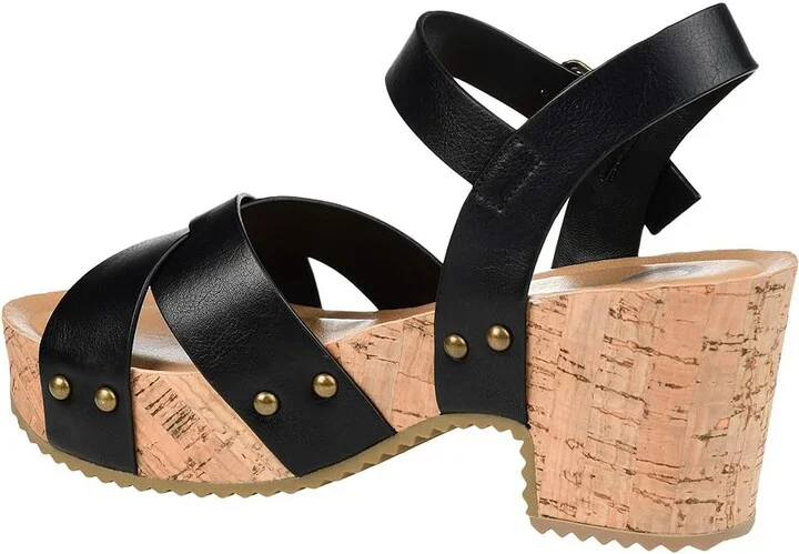 Journee Collection Comfort Foamtm Valentina Sandals Women's Shoes Black : 9.5 M, Synthetic - Image 6