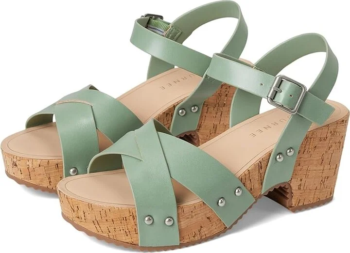 Journee Collection Comfort Foamtm Valentina Sandals Women's Shoes Green : 8 M, Faux Leather