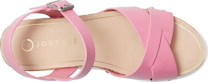 Journee Collection Comfort Foamtm Valentina Sandals Women's Shoes Pink : 10 M, Faux Leather - Image 2