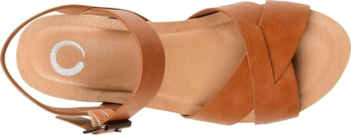 Journee Collection Comfort Foamtm Valentina Sandals Women's Shoes Tan : 9.5 M, Synthetic - Image 2