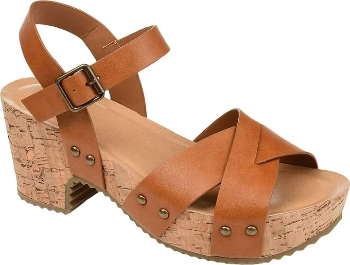 Journee Collection Comfort Foamtm Valentina Sandals Women's Shoes Tan : 9.5 M, Synthetic