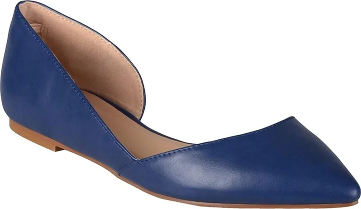 Journee Collection Cortni Flat Women's Shoes Blue : 6.5 M, Faux Leather