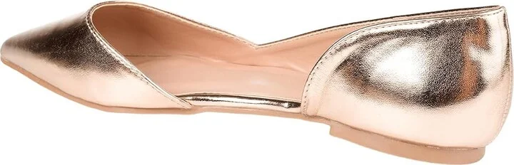 Journee Collection Cortni Flat Women's Shoes Rose Gold : 6.5 M, Faux Leather - Image 4
