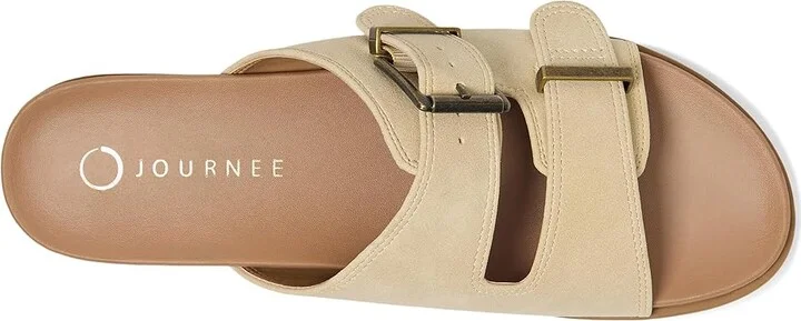 Journee Collection Cosette Women's Sandals Beige : 7 M, Synthetic - Image 2