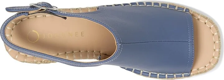 Journee Collection Crew Women's Wedge Shoes Blue : 9 M, Faux Leather - Image 2