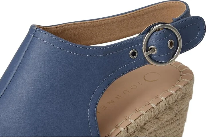 Journee Collection Crew Women's Wedge Shoes Blue : 9 M, Faux Leather - Image 7