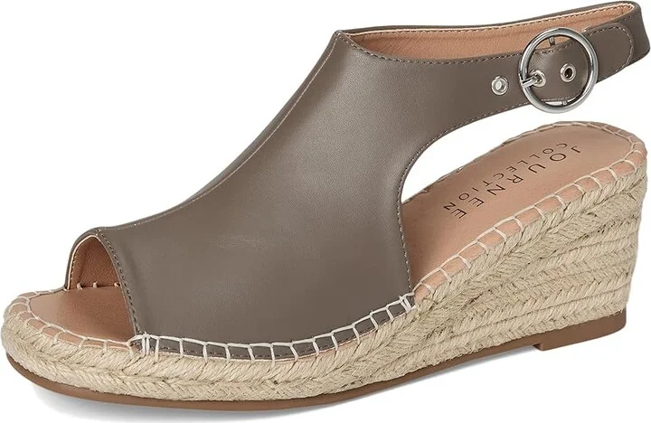 Journee Collection Crew Women's Wedge Shoes Taupe : 9 M, Faux Leather - Image 5