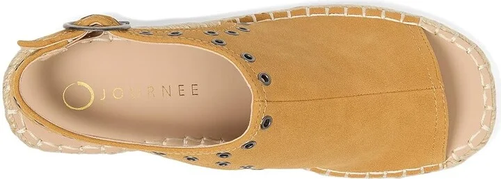 Journee Collection Crisie Women's Wedge Shoes Cognac : 8.5 M, Synthetic - Image 2