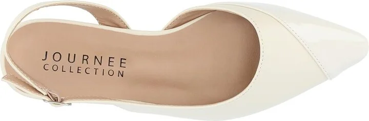 Journee Collection Daphnne Women's Flat Shoes Ivory : 5.5 M, Leather - Image 2