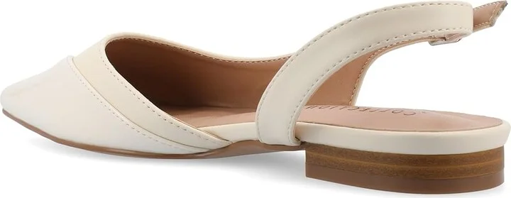 Journee Collection Daphnne Women's Flat Shoes Ivory : 5.5 M, Leather - Image 4