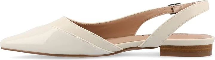 Journee Collection Daphnne Women's Flat Shoes Ivory : 5.5 M, Leather - Image 6