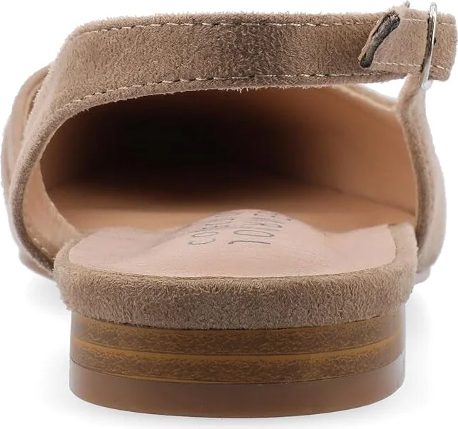 Journee Collection Daphnne Women's Flat Shoes Taupe : 8 M, Leather - Image 4