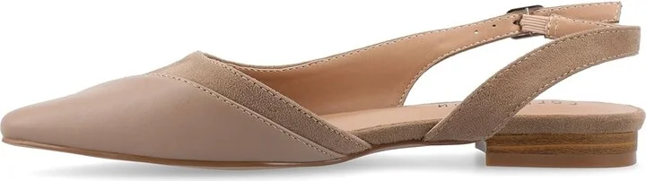 Journee Collection Daphnne Women's Flat Shoes Taupe : 8 M, Leather - Image 5