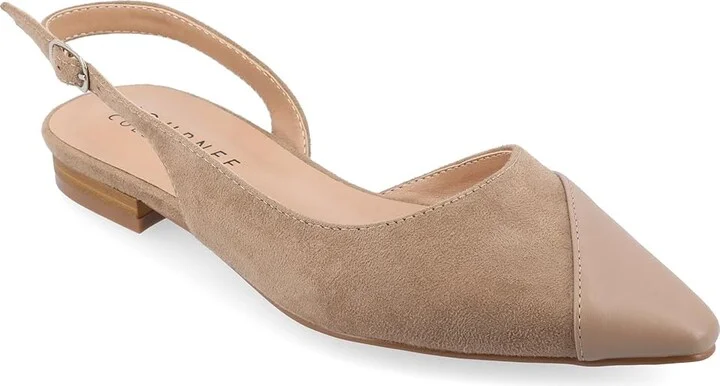 Journee Collection Daphnne Women's Flat Shoes Taupe : 8 M, Leather