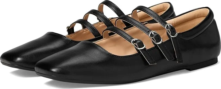Journee Collection Darlin Women's Dress Flat Shoes Black : 6 W, Faux Leather