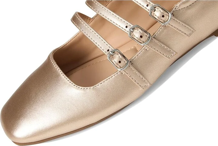 Journee Collection Darlin Women's Dress Flat Shoes Gold : 6.5 W, Faux Leather - Image 7