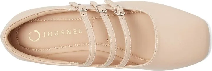 Journee Collection Darlin Women's Dress Flat Shoes Nude : 10 M, Faux Leather - Image 2