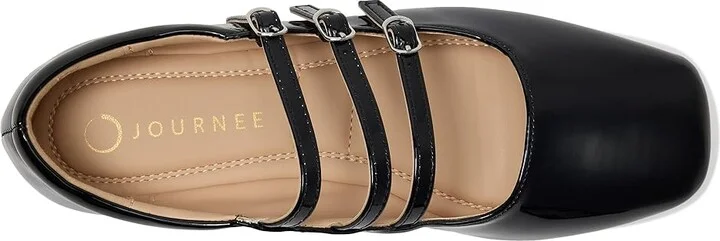Journee Collection Darlin Women's Dress Flat Shoes Patent/Black : 6 M, Faux Leather - Image 2