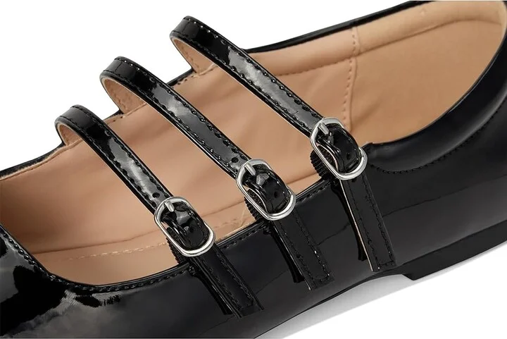 Journee Collection Darlin Women's Dress Flat Shoes Patent/Black : 6 M, Faux Leather - Image 7