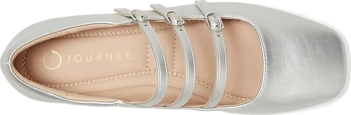 Journee Collection Darlin Women's Dress Flat Shoes Silver : 12 M, Faux Leather - Image 2