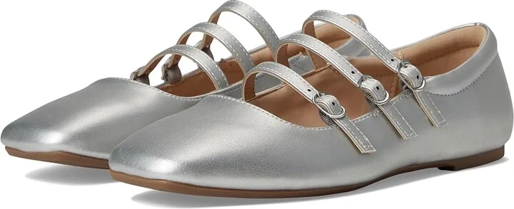 Journee Collection Darlin Women's Dress Flat Shoes Silver : 12 M, Faux Leather