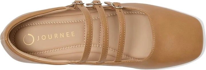Journee Collection Darlin Women's Dress Flat Shoes Tan : 9.5 M, Faux Leather - Image 2