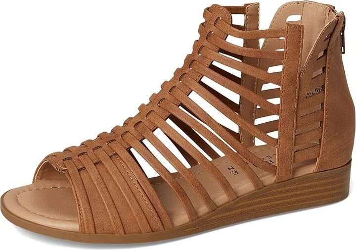 Journee Collection DELILAH Women's Wedge Shoes Brown : 7 W, Faux Leather - Image 5