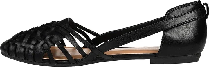 Journee Collection Ekko Flat Women's Shoes Black : 9.5 M, Faux Leather - Image 6