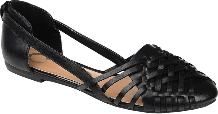 Journee Collection Ekko Flat Women's Shoes Black : 9.5 M, Faux Leather