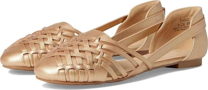Journee Collection Ekko Flat Women's Shoes Champagne : 9.5 M, Faux Leather