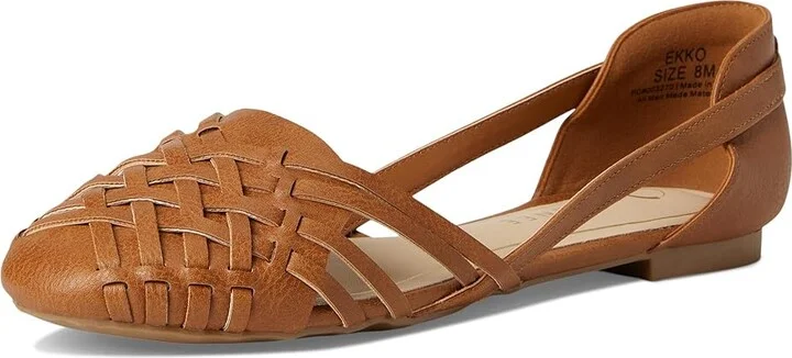 Journee Collection Ekko Flat Women's Shoes Cognac : 6.5 M, Faux Leather - Image 5