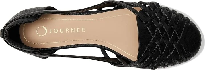 Journee Collection Ekko Women's Sandals Black : 11 W, Faux Leather - Image 2
